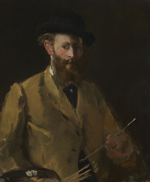 Portrait of the Artist (Manet with a Palette), Edouard Manet (French, Paris 1832–1883 Paris), Oil on canvas, French 