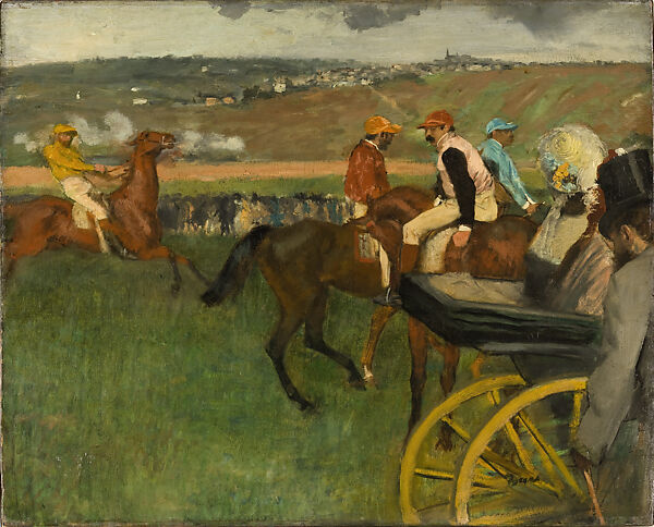 The Racecourse, Amateur Jockeys, Edgar Degas  French, Oil on canvas, French