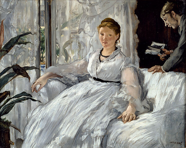 Reading, Edouard Manet (French, Paris 1832–1883 Paris), Oil on canvas, French 