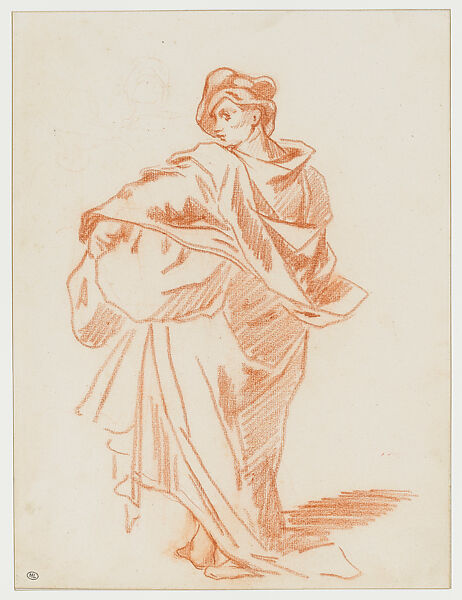 Standing Man, after del Sarto, Edouard Manet  French, Red chalk, French
