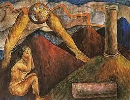 Alegoría del trabajo (Allegory of Work), Maria Izquierdo  Mexican, Watercolor and tempera on paper