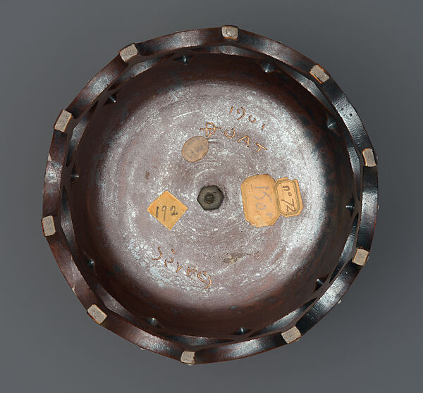 Vase in the form of a gourd on a stand, Taxile Maximin Doat (French, 1851–1938), Hard-paste porcelain; stoneware stand, French, Sèvres