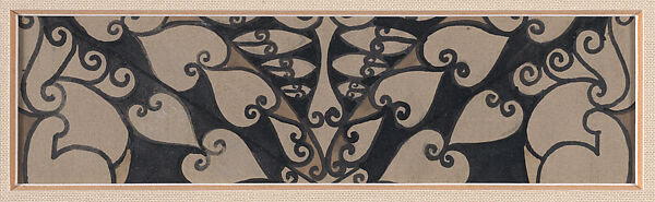 Design for Woven Textile Patterns, Wiener Werkstätte, Ink, watercolor and gouache on brown paper (recto); chalk (verso) 