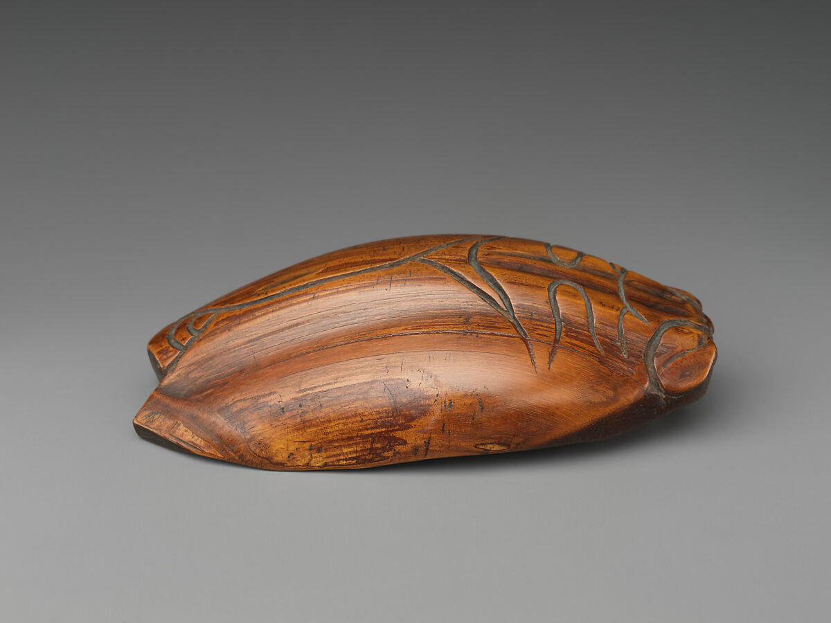 Tea Scoop (Chagō) in the Shape of a Cicada, Hayakawa Shōkosai I (Japanese, 1815–1897), Bamboo, Japan