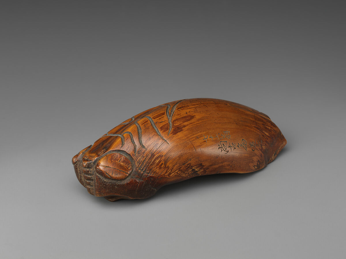 Bamboo tea scoop in the shape of a cicada, Hayakawa Shōkosai I 初代早川尚古斎 (Japanese, 1815–1897), Bamboo, Japan 