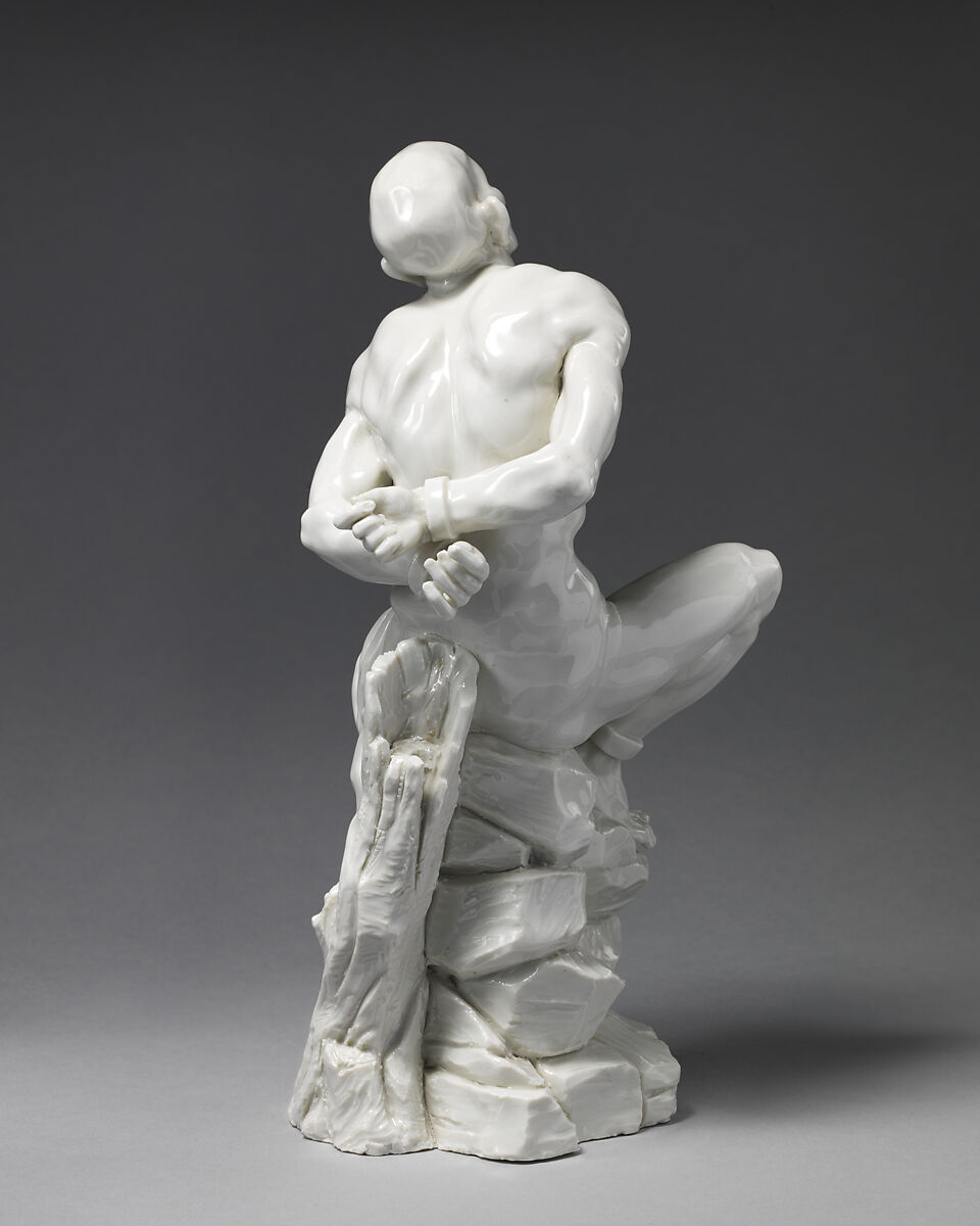 Figure of an Enslaved African Man, Possibly after a model by Giuseppe Piamontini (Italian, 1664–1742), Hard-paste porcelain, Italian, Doccia