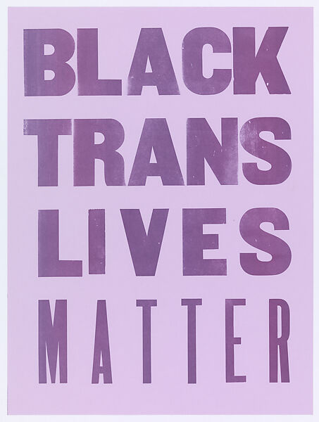 Black Trans Lives Matter, Center for Book Arts, Letterpress 