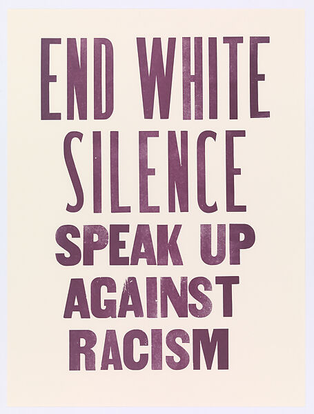 End White Silence Speak Up Against Racism, Center for Book Arts, Letterpress 