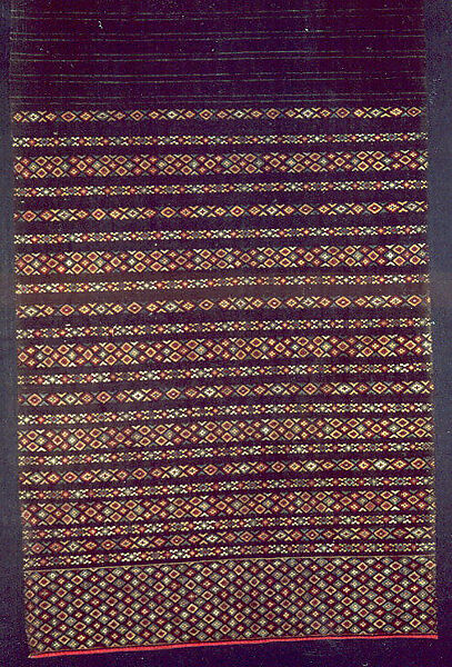 Loincloth, cotton, silk, Burma (Mara)