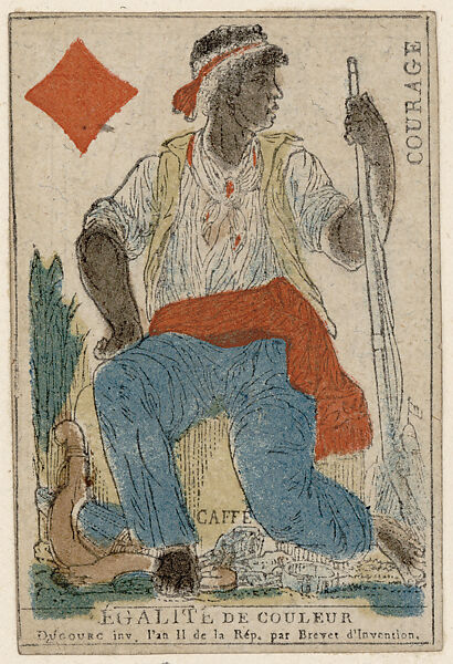 Revolutionary Playing Card, Jean Démosthène Dugourc (French, Versailles 1749–1825 Paris), Woodcut engraving, French 