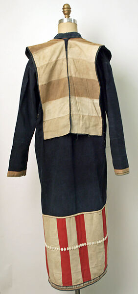 Ensemble, cotton, wool, metal, shell, plastic, Southeast Asia (Lisu)