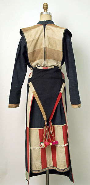 Ensemble, cotton, wool, metal, shell, plastic, Southeast Asia (Lisu)