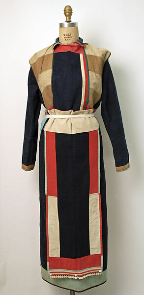 Ensemble, cotton, wool, metal, shell, plastic, Southeast Asia (Lisu) 