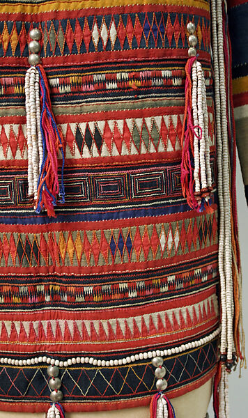 Jacket, cotton, shells, seeds, China (Akha)