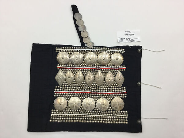 Ensemble, cotton, silk, silver, glass, Thailand (Akha)