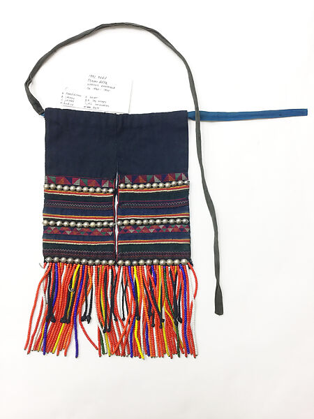 Ensemble, cotton, silk, silver, glass, Thailand (Akha)