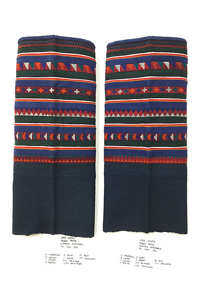 Ensemble, cotton, silk, silver, glass, Thailand (Akha)