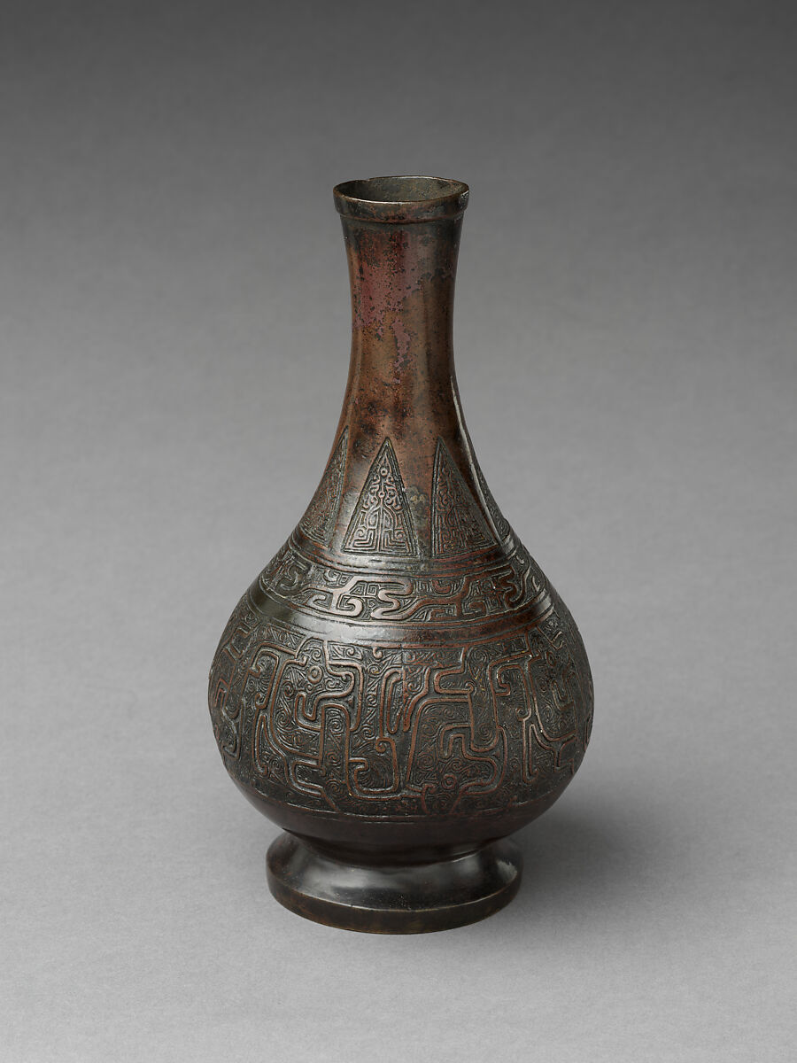 Vase with archaic-style patterns, Copper alloy, China