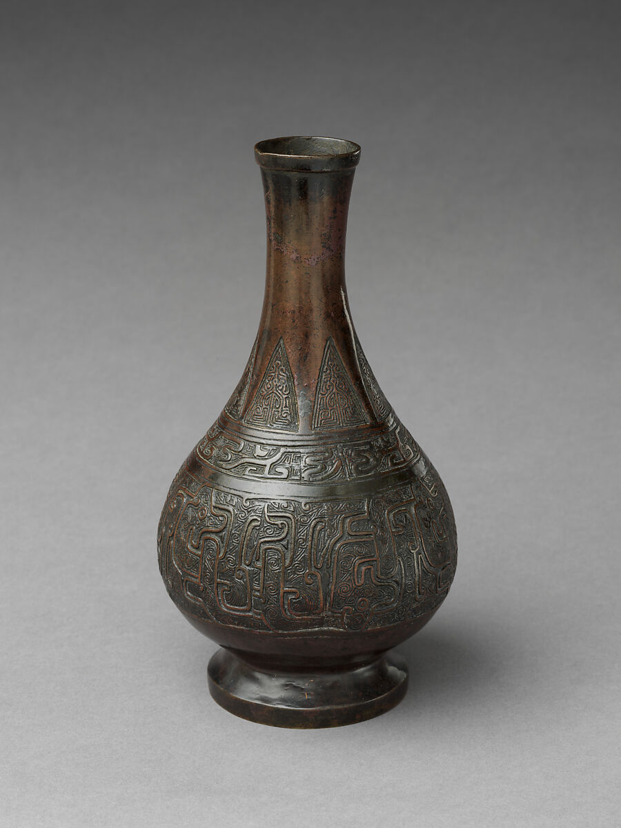 Vase with archaic-style patterns, Copper alloy, China