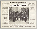 Exposition internationale du surréalisme : invitation pour le 17 janvier 1938, a 22 heures signal d'ouverture par André Breton