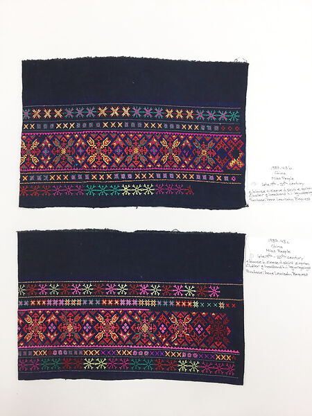 Ensemble, (a–c, e–i) cotton
(d) bast fiber, China (Miao)