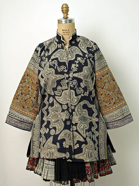 Ensemble, cotton, silk, China (Miao-Gejia) 