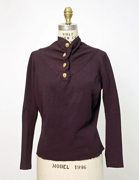 Blouse, cotton, metal, French 