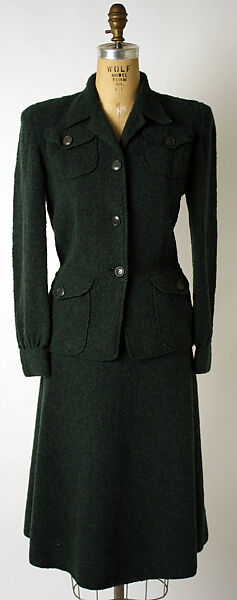 Suit, Attributed to Elsa Schiaparelli (Italian, 1890–1973), wool, probably French 