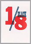 1/8 Black, Ben Blount  American, Letterpress from wood type