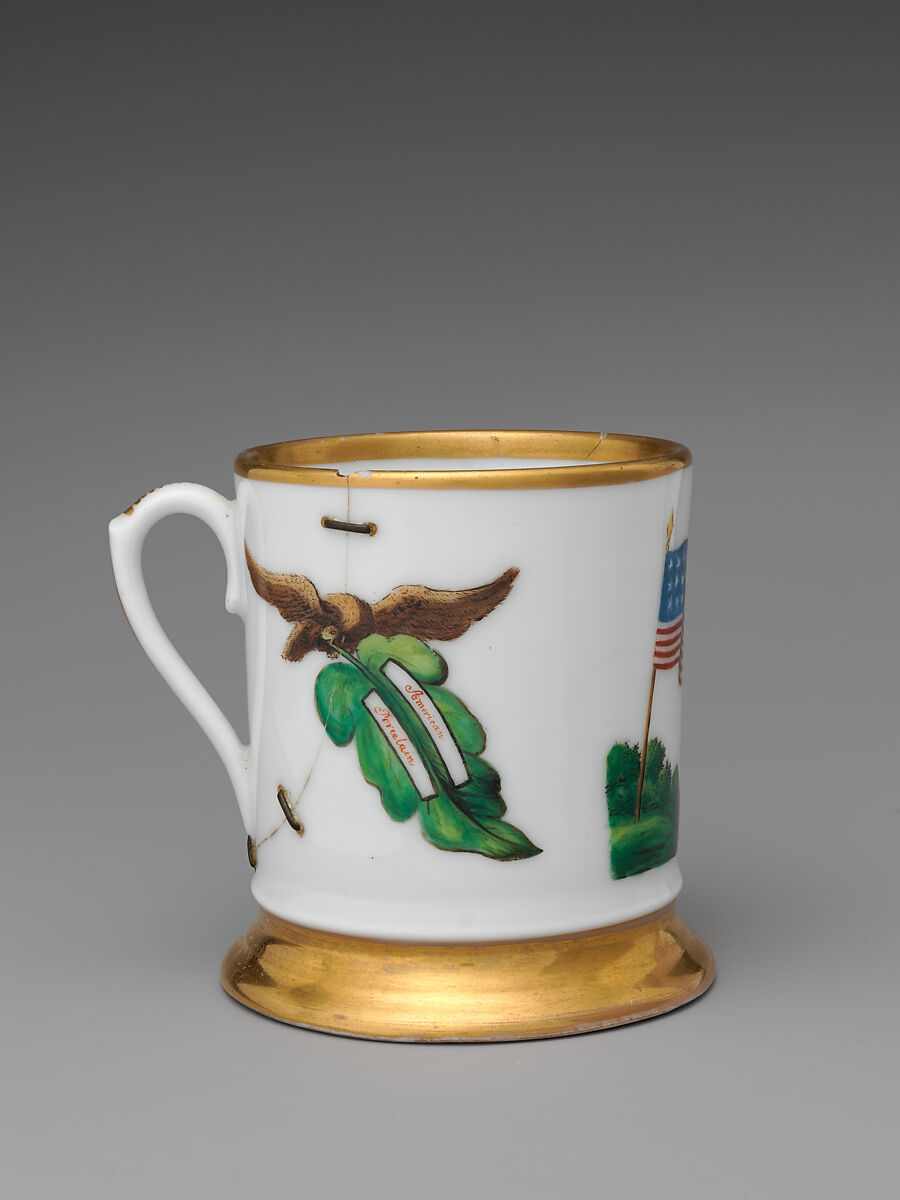 Mug, Possibly Tucker Factory (American, 1826–1838), Porcelain
