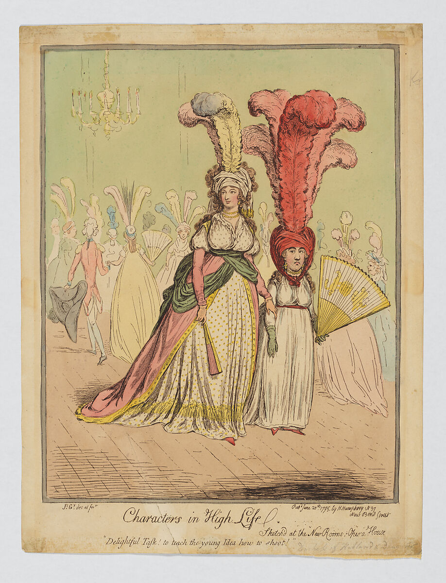 Characters in High Life, James Gillray (British, London 1756–1815 London), Hand-colored etching 