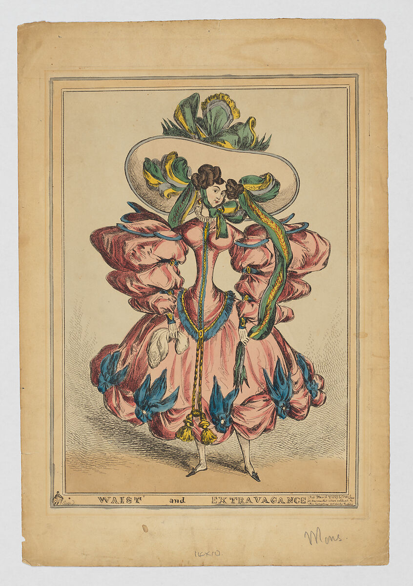 Waist and Extravagance, William Heath (&#39;Paul Pry&#39;) (British, Northumbria 1794/95–1840 Hampstead), Hand-colored etching 