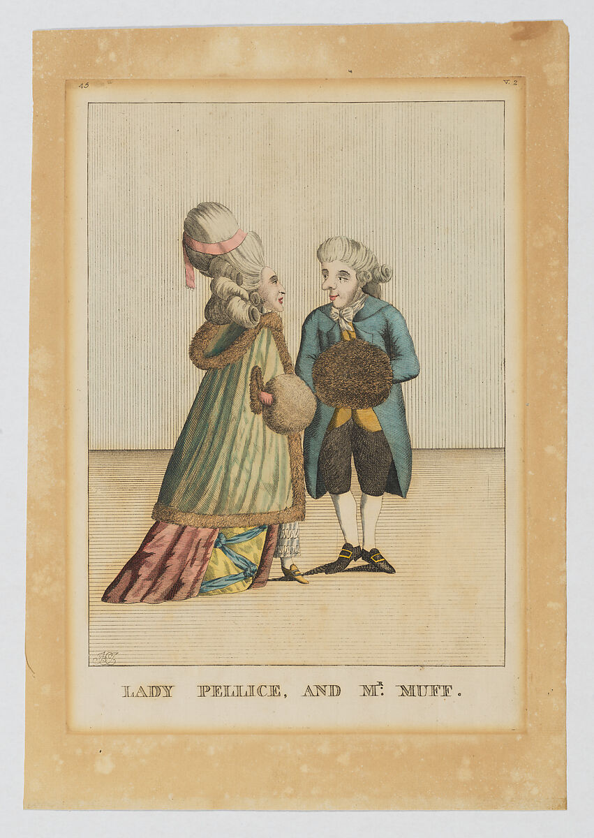Lady Pellice and Mr. Muff, After H. J. (British, active 1778), Hand-colored etching and engraving 