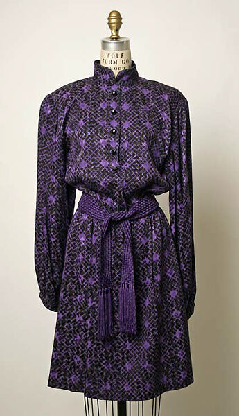 Ensemble, Yves Saint Laurent (French, founded 1961), cotton, silk, wool, French