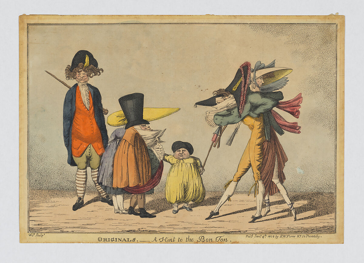 Originals–A Hint to the Bon Ton, Charles Williams (British, active 1797–1830), Hand-colored etching 