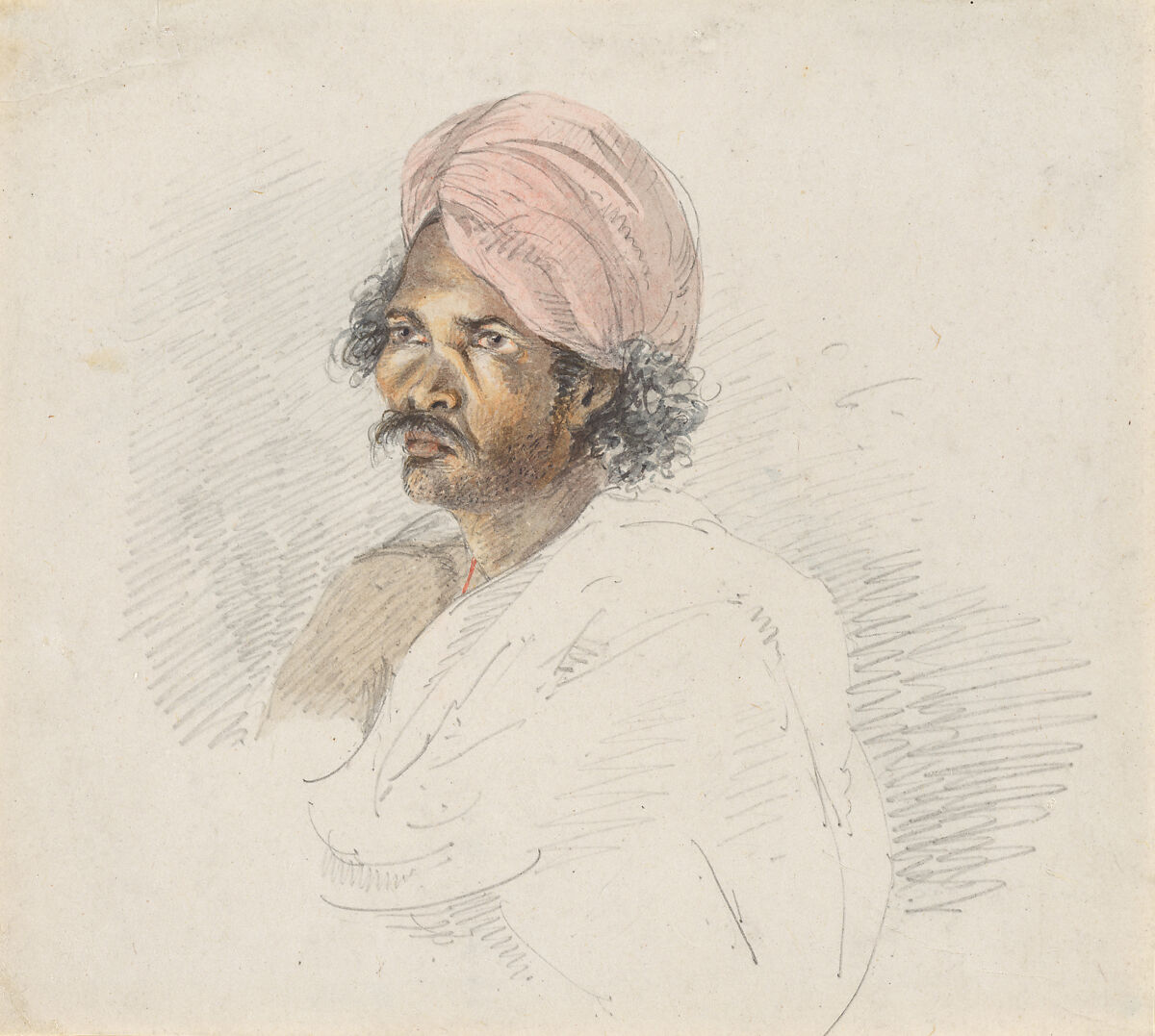 Portrait of a Sri Lankan Tamil, Samuel Daniell (British, 1775–1811), Watercolor and graphite on paper, Sri Lanka 