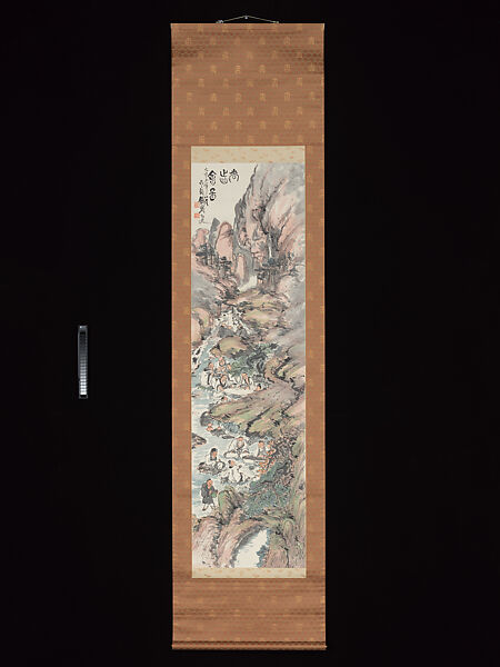 Gathering to Celebrate Old Age, Tomioka Tessai (Japanese, 1836–1924), Hanging scroll; ink and color on paper, Japan