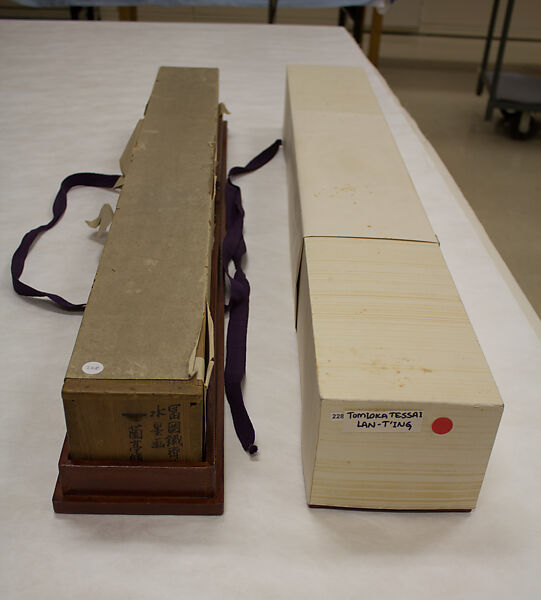 Poetry Gathering at the Orchid Pavilion (Lanting), Tomioka Tessai (Japanese, 1836–1924), Hanging scroll; ink and color on paper, Japan