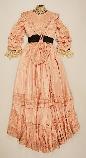 Dress, silk, cotton, British