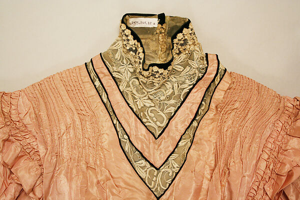 Dress, silk, cotton, British