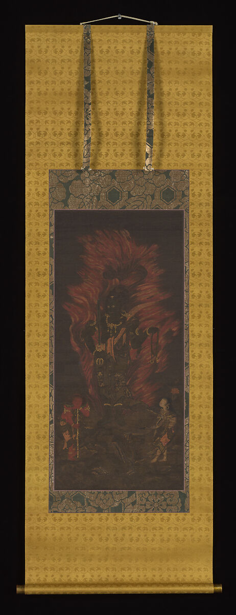 Fudō Myōō (Achala Vidyaraja), The Immovable Wisdom King, Unidentified Artist, Hanging scroll; ink, color, and gold on silk, Japan