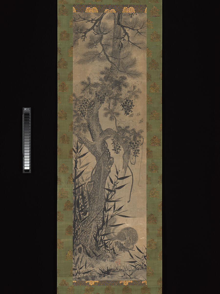 Pine, Bamboo, Grape, and Squirrel, Unidentified Artist, probably Korean, Hanging scroll; ink on paper, Korea and Japan 