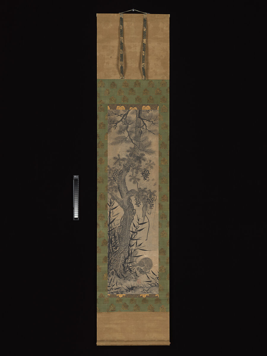 Pine, Bamboo, Grape, and Squirrel, Unidentified Artist, probably Korean, Hanging scroll; ink on paper, Korea and Japan