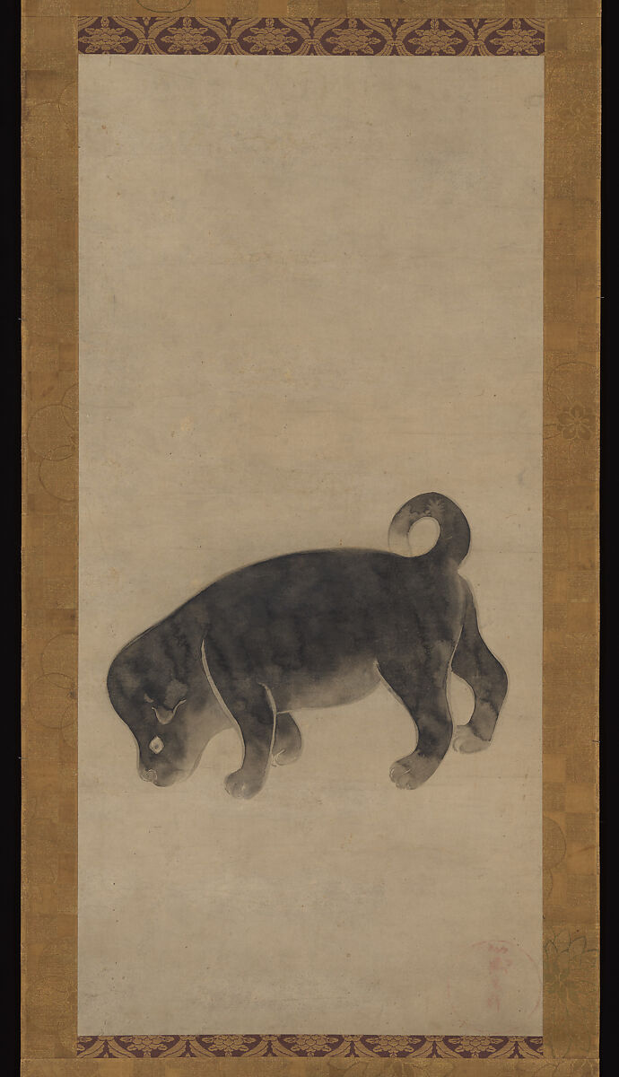 Puppy, Studio of Tawaraya Sōtatsu 俵屋宗達工房  , early 17th century, Hanging scroll; ink on paper, Japan 