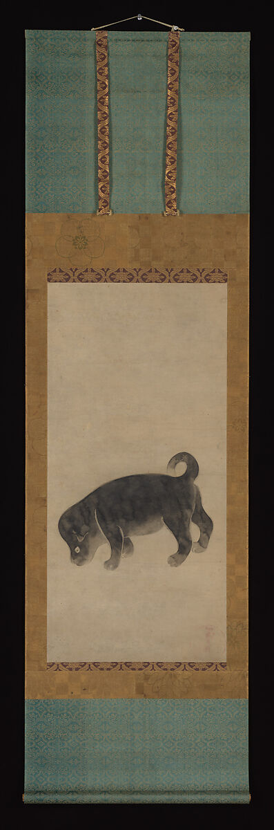 Puppy, Studio of Tawaraya Sōtatsu 俵屋宗達工房  , early 17th century, Hanging scroll; ink on paper, Japan