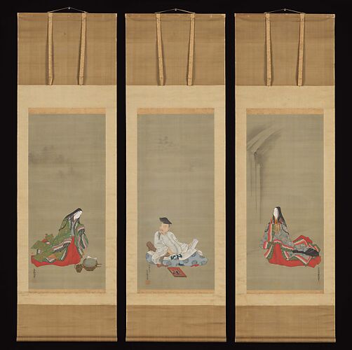 Portraits of Three Famous Poets: Kakinomoto no Hitomaro, Lady Ise, and Ono no Komachi