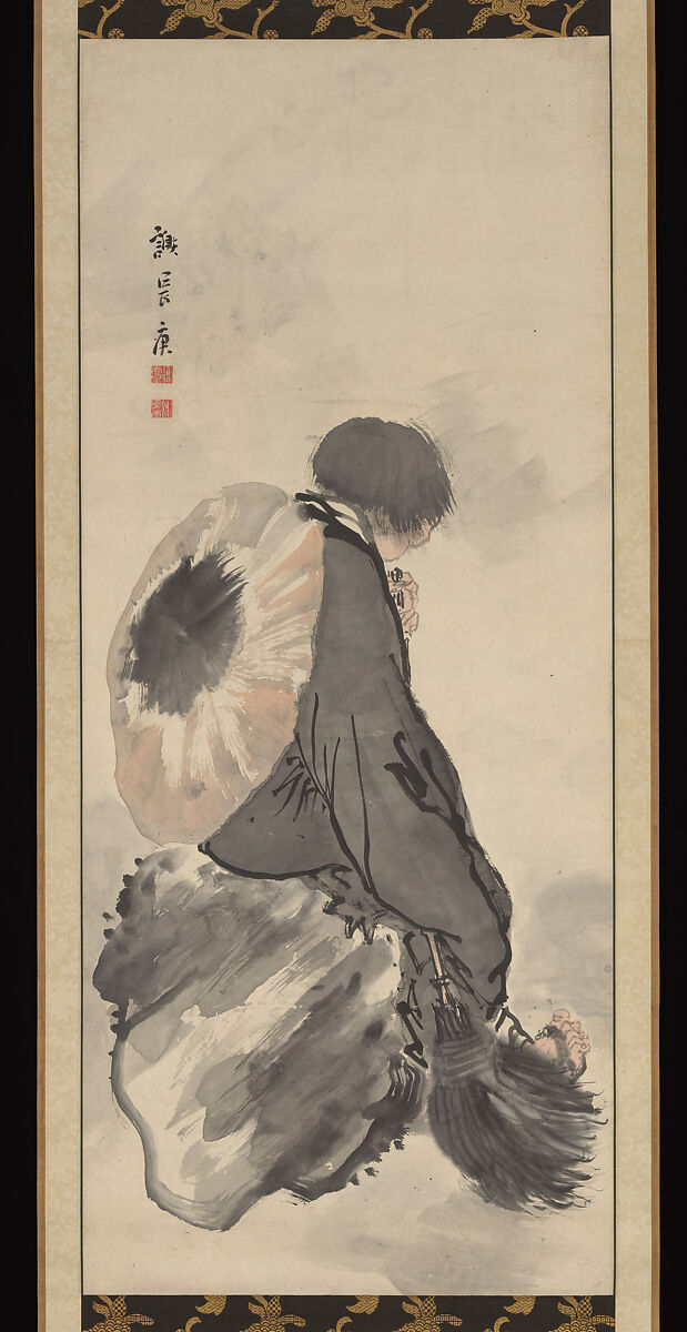 Hanshan and Shide, Yosa Buson (Japanese, 1716–1783), Diptych of hanging scrolls; ink and color on paper, Japan