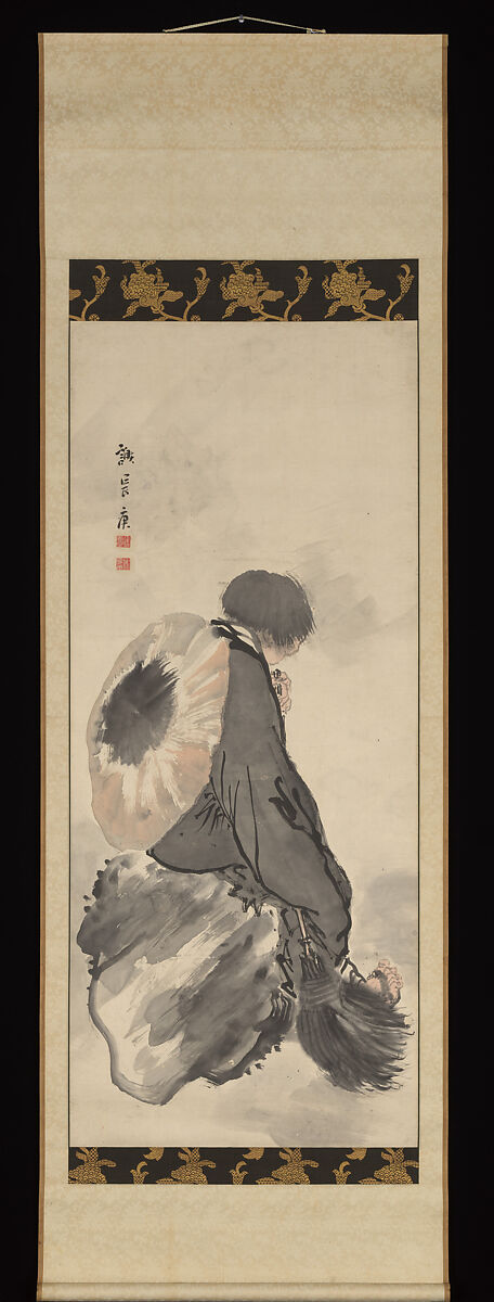 Hanshan and Shide, Yosa Buson (Japanese, 1716–1783), Diptych of hanging scrolls; ink and color on paper, Japan