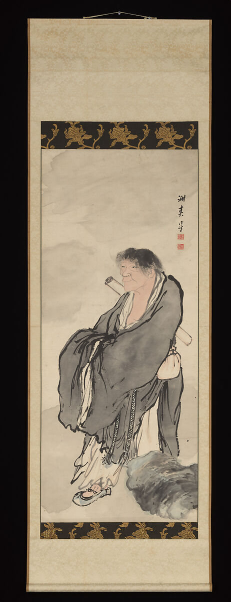 Hanshan and Shide, Yosa Buson (Japanese, 1716–1783), Diptych of hanging scrolls; ink and color on paper, Japan