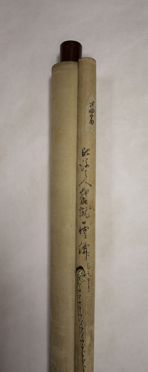 Viewing a Waterfall, Kushiro Unsen 釧雲泉 (Japanese, 1759–1811), Hanging scroll; ink and color on paper, Japan